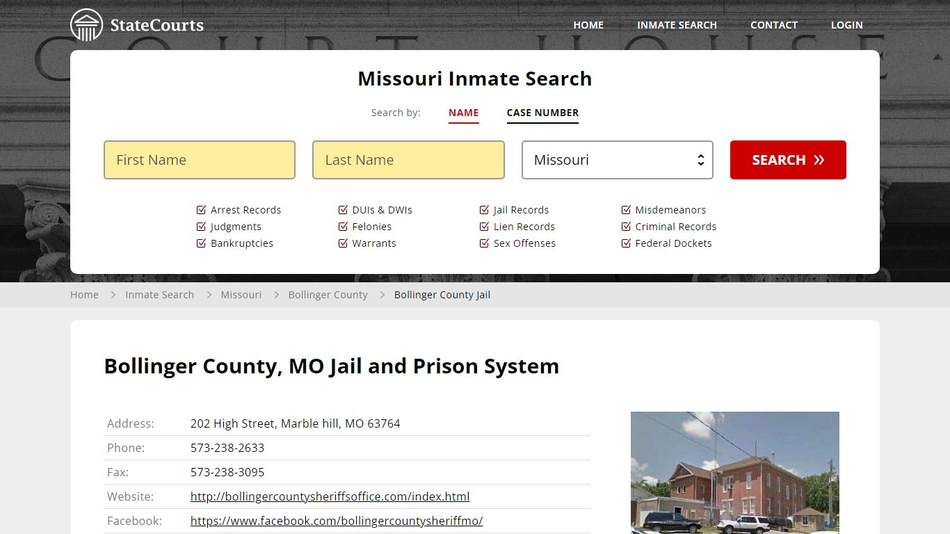 Bollinger County Jail Inmate Records Search, Missouri - StateCourts